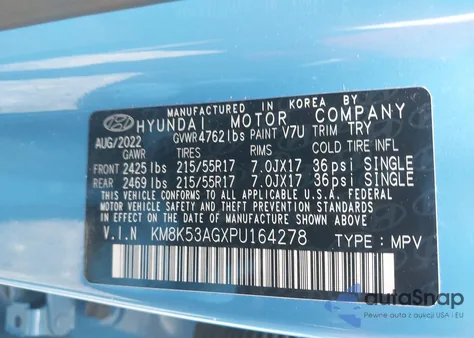 2023 Hyundai Kona Electric Limited z USA, uszkodzony, nr VIN KM8K53AGXPU164278